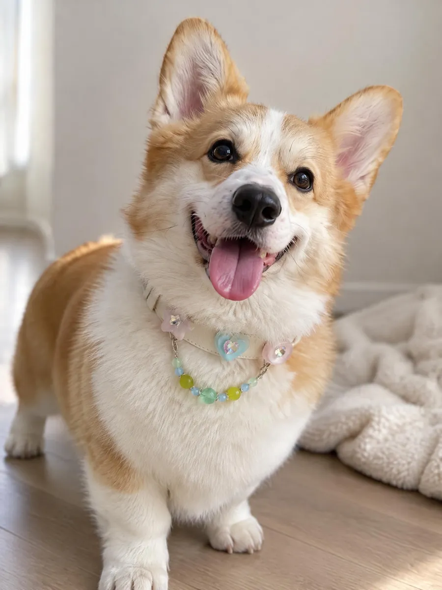 Cat wearing a BABEPOP PET crystal collar